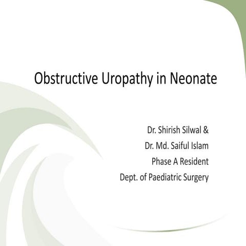 Obstructive uropathy in neonates