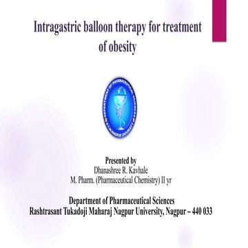Intragastric Balloon therapy for treatment of Obesity.pptx