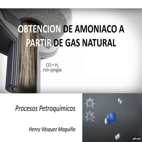 Obtencion de amoniaco a partir de gas natural