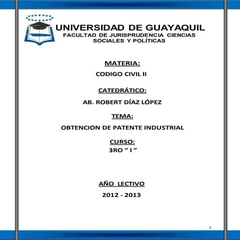 Obtencion de patente industrial