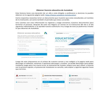 Obtener licencia educativa de autodesk