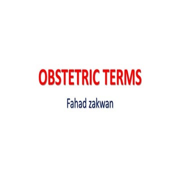 Common terminologies of obstetrics | PPTX