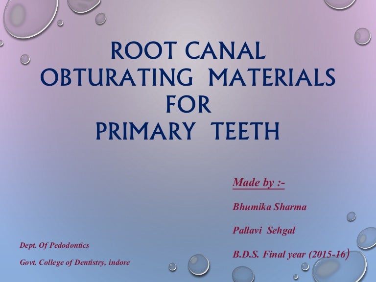 Obturating materials for primary teeth