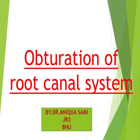 Obturation of root canal system