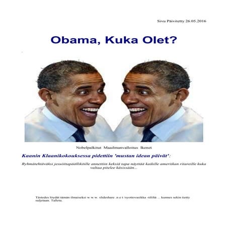 Obummer - kuka Olet? | PDF