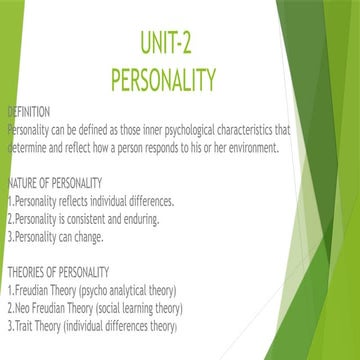 Organizational behaviour deals with personality