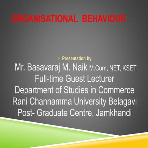 Organisational Behaviour 