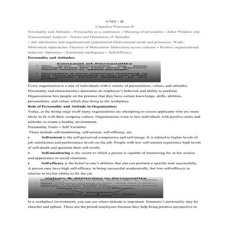 OB UNIT II NOTESOB UNIT II NOTESOB UNIT II NOTES