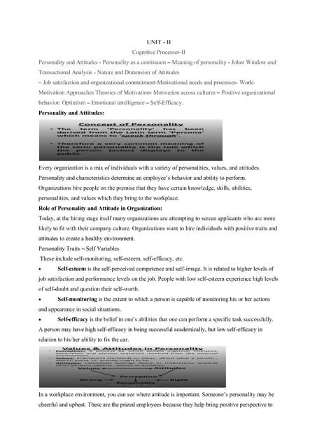 OB UNIT II NOTESOB UNIT II NOTESOB UNIT II NOTES