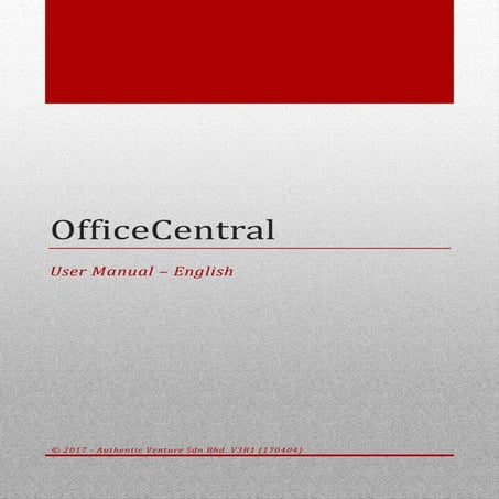 OfficeCentral User Manual (English) - Accounting and Finance