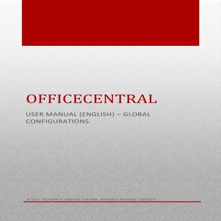 OfficeCentral User Manual for Global Configurations (English) V1R1