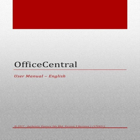 OfficeCentral User Manual (English) - Human Resources Management System