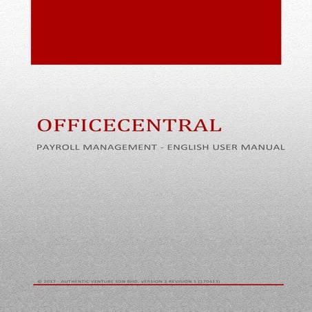 OfficeCentral User Manual for Payroll Management (English) V1R1