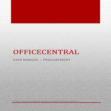 OfficeCentral User Manual (English) - Procurement Module