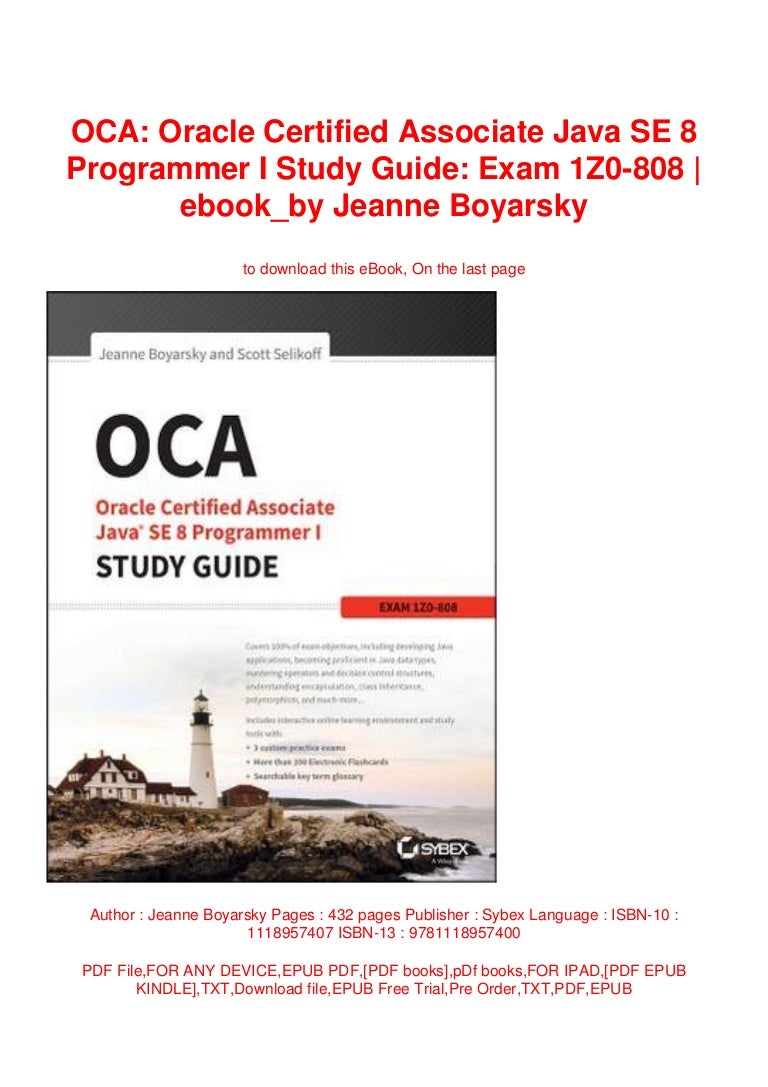 Oca oracle certified associate java se 8 programmer i study guide e 