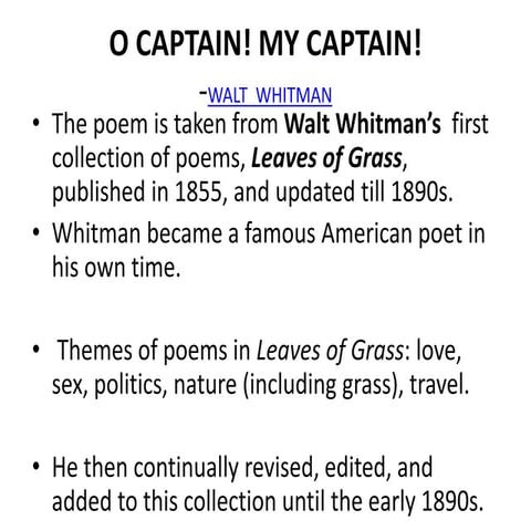 Module-3  American Poetry  "O Captain! My Captain!