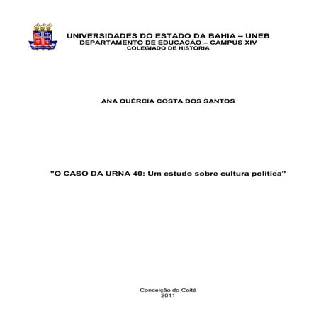 O caso da urna 40. um estudo sobre cultura politica