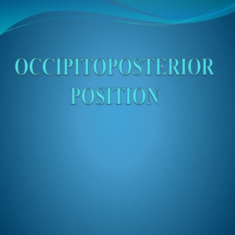 Occipitoposterior position