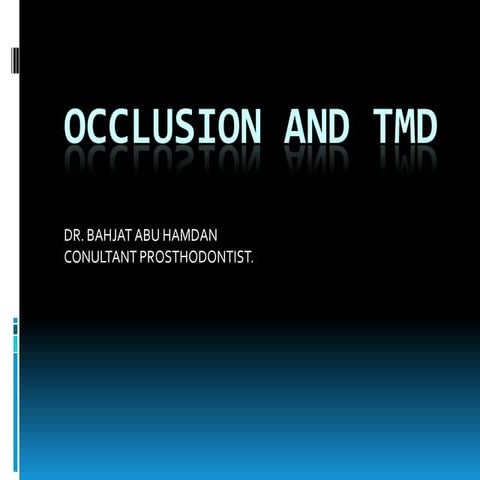 Occlusion and tmd