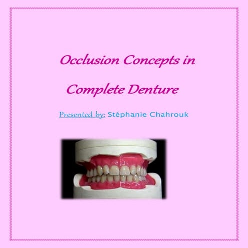 Occlusion in complete denture