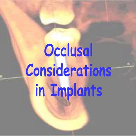 Occlusion in implant ss