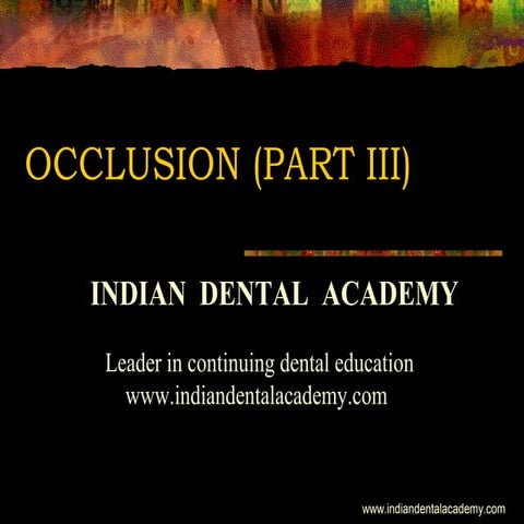 Occlusion part(iii)