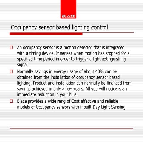 Occupancy sensors  models  blaze automation