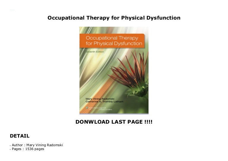 Occupational Therapy for Physical Dysfunction