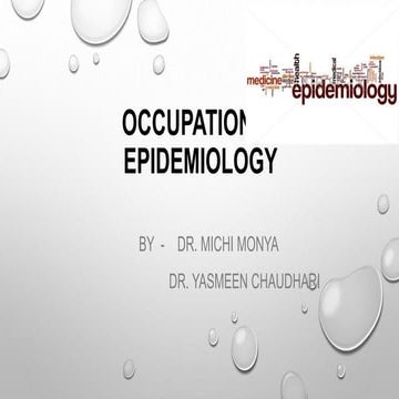 Occupational epidemiology final