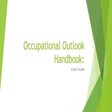 Occupational Outlook Handbook LIS 704 Joe Hall