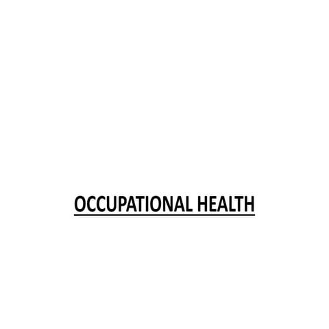 Occupational Health , Occupational health Hazards