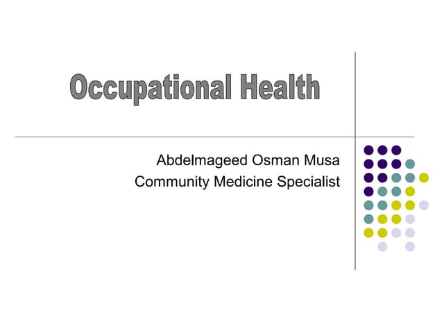 Occupational  health 23 nov 2012