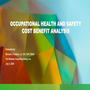 Occupational Health and Safety Cost Benefit analysis