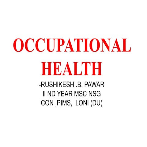 Occupational health 