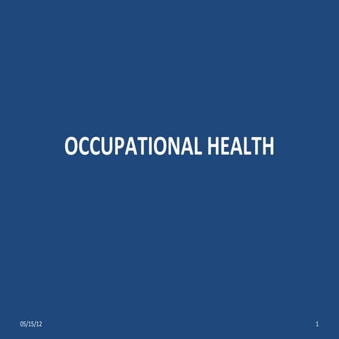Occupational health ppt