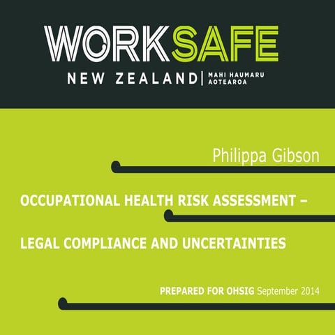 Occupational health risk assessment