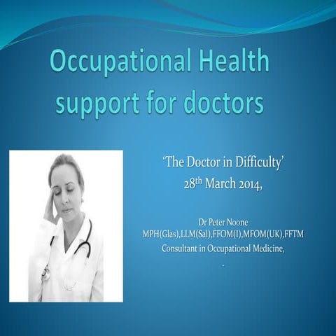 Occupational health support for doctors & health professionals