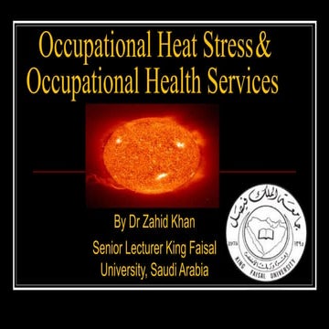 Occupational heat stress and occupational health services