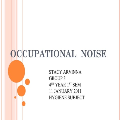 Occupational noise