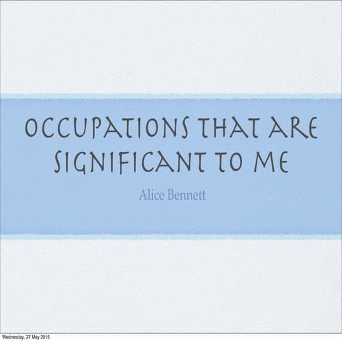 Occupational science part 2 concept