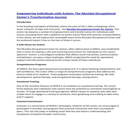 Occupational therapy