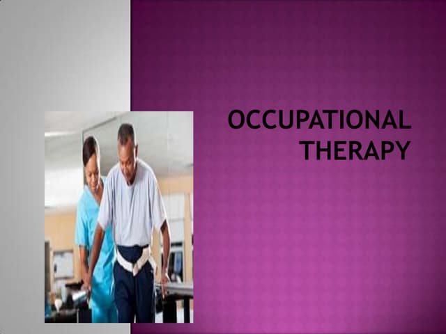 COMMUNITY OCCUPATIONAL THERAPY: | PDF