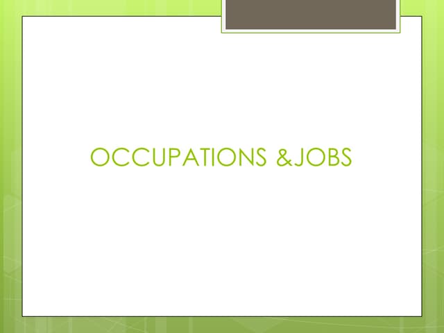 Occupations | PPTX