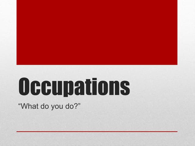 occupation | PPT