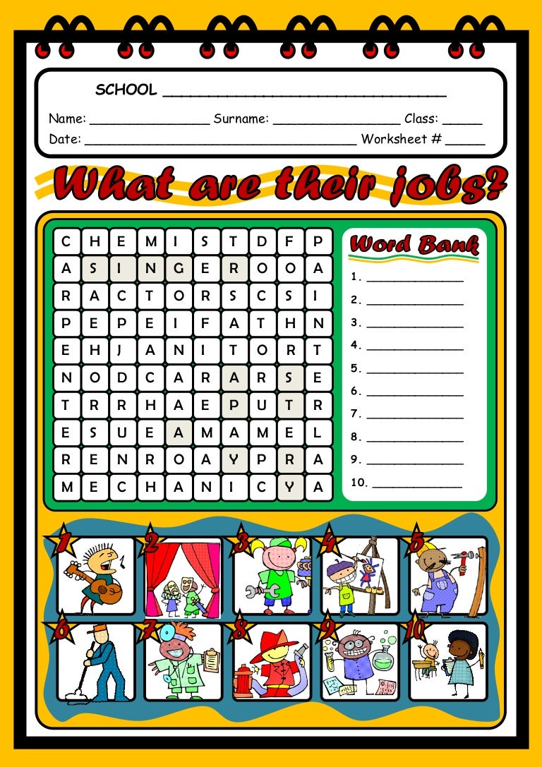 jobs occupations worksheet