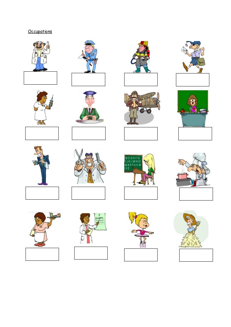 occupations worksheet