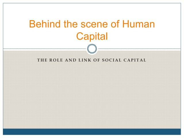 Role of Social Capital in Human Cap...