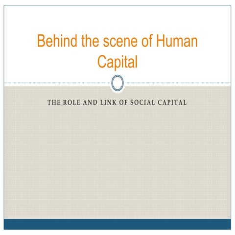 Role of Social Capital in Human Capital