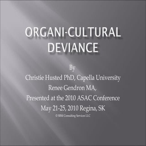 Organi-Deviance Part I