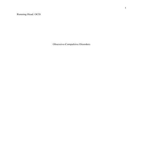 Ocd Obsessive Compulsive Disorders